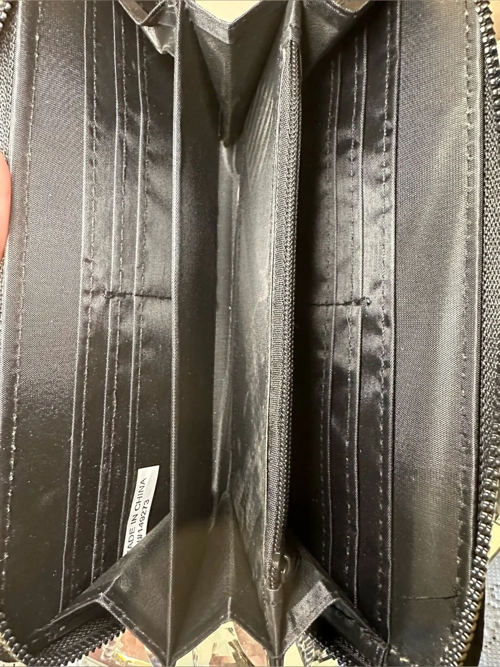 Rampage Black Floral Embroidered Zip-Around Long Wallet